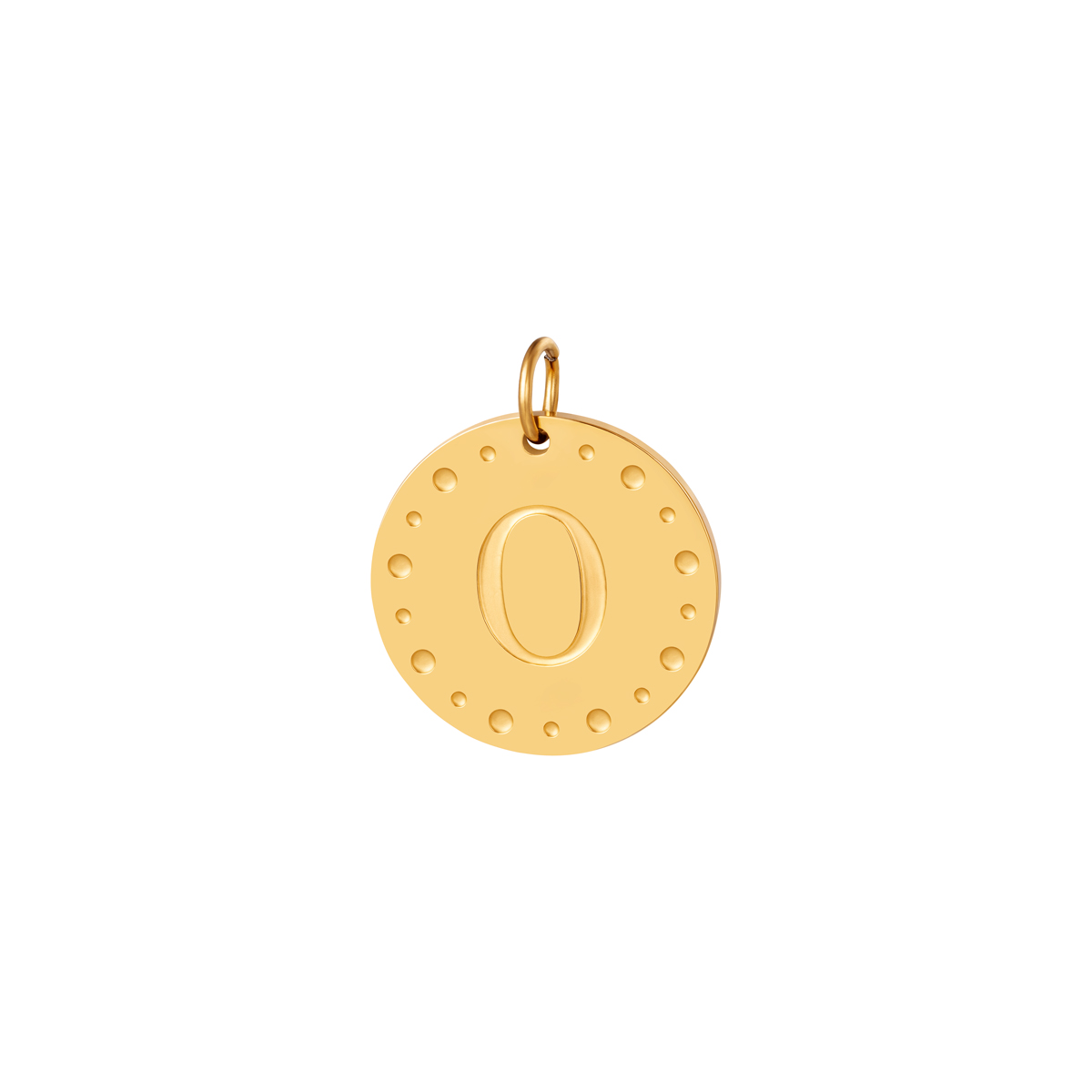 Gold color / Circle charm initial O Picture13