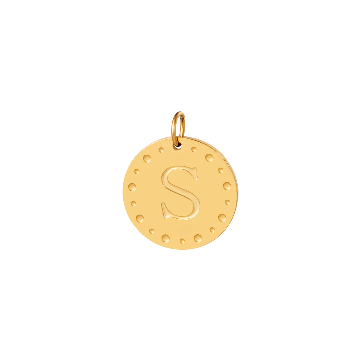 Gold color / Circle charm initial S Picture17