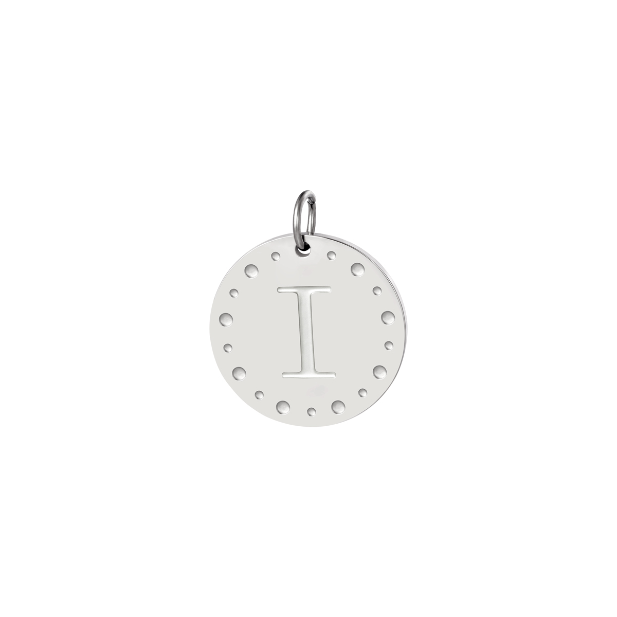 Silver color / Circle charm initial A Picture34