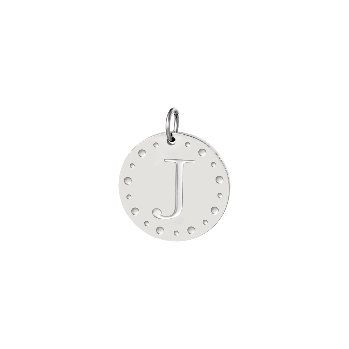 Silver color / Circle charm initial A Picture35