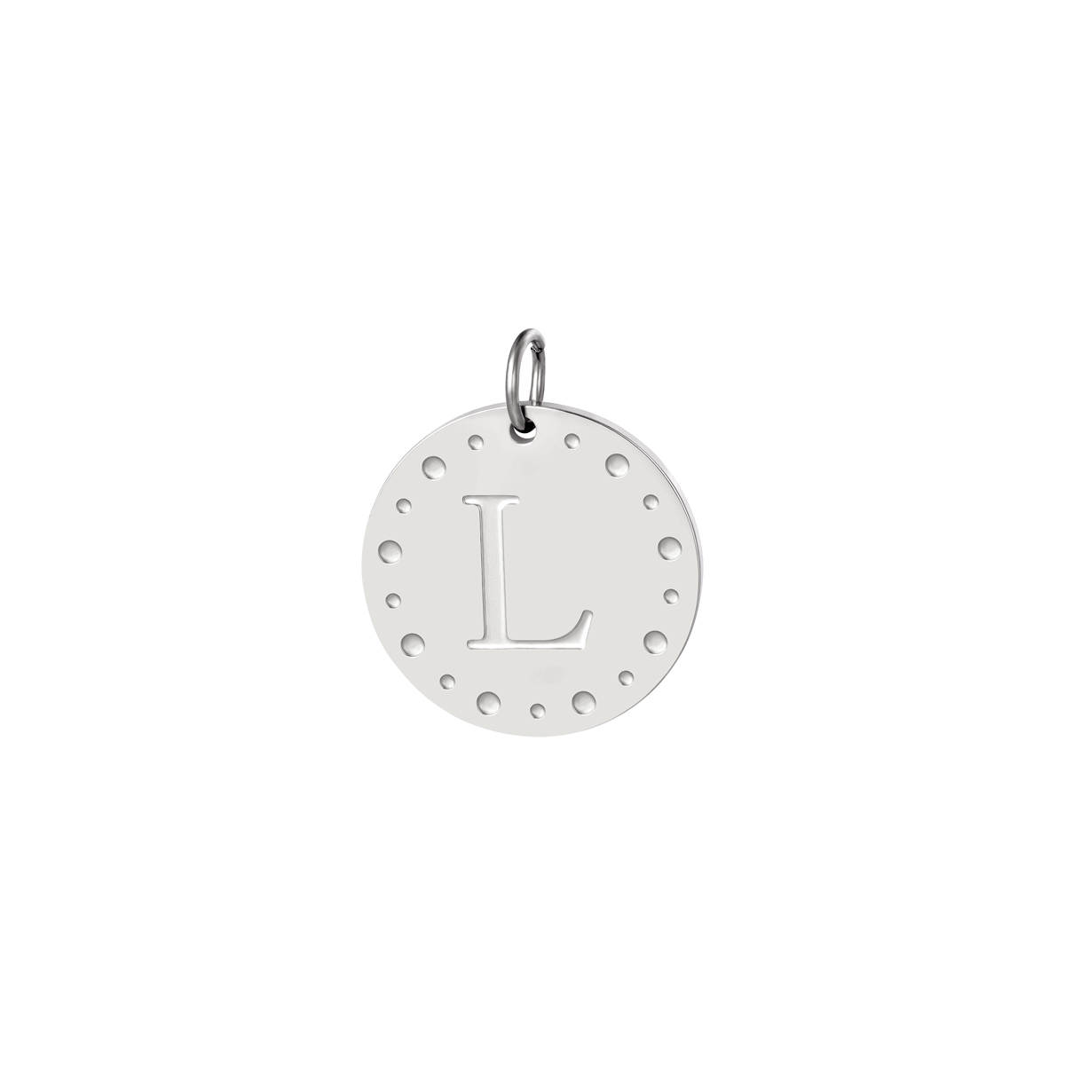 Silver color / Circle charm initial A Picture37