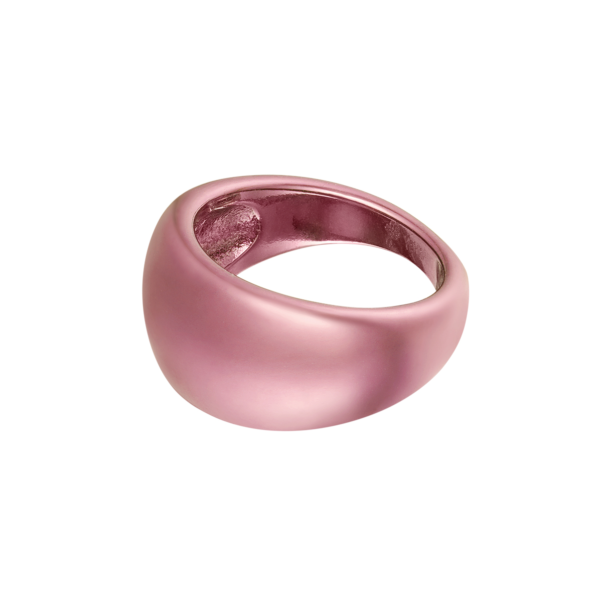 Anillo de declaración holográfico de acero inoxidable rosa 17 h5 