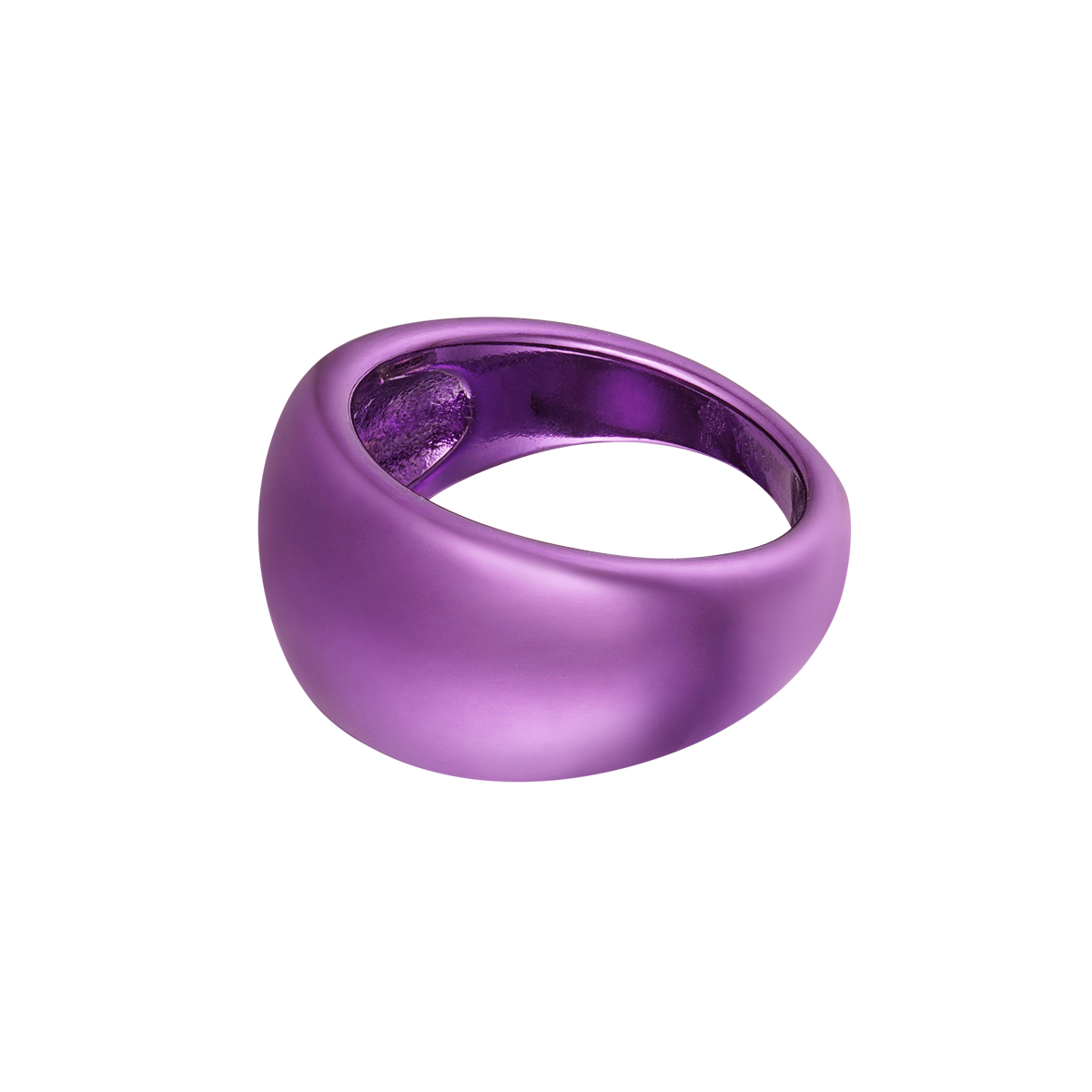 Statement ring holographic Purple Stainless Steel 16 h5 