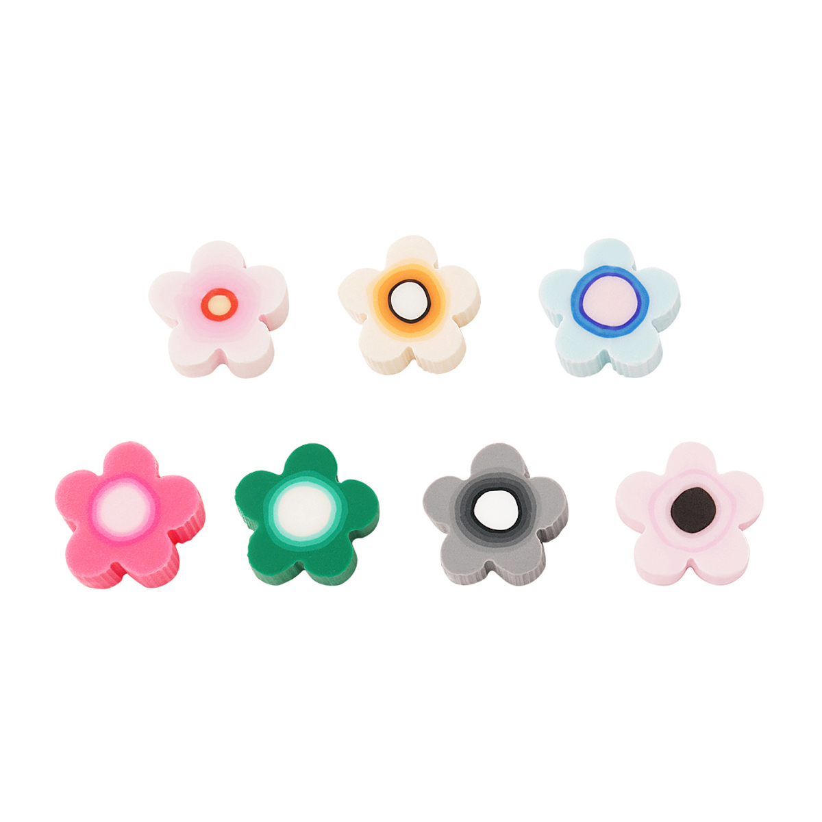 Perles polymère fleurs colorées