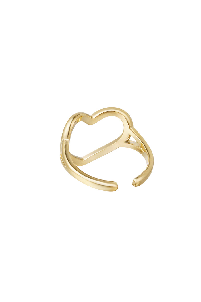 Anello cuore regolabile - oro Gold Stainless Steel One size Immagine2
