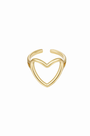 Adjustable ring heart - gold Stainless Steel One size h5 