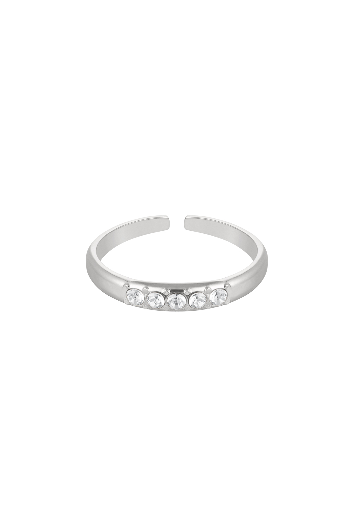 Ring with stones - silver color Stainless Steel