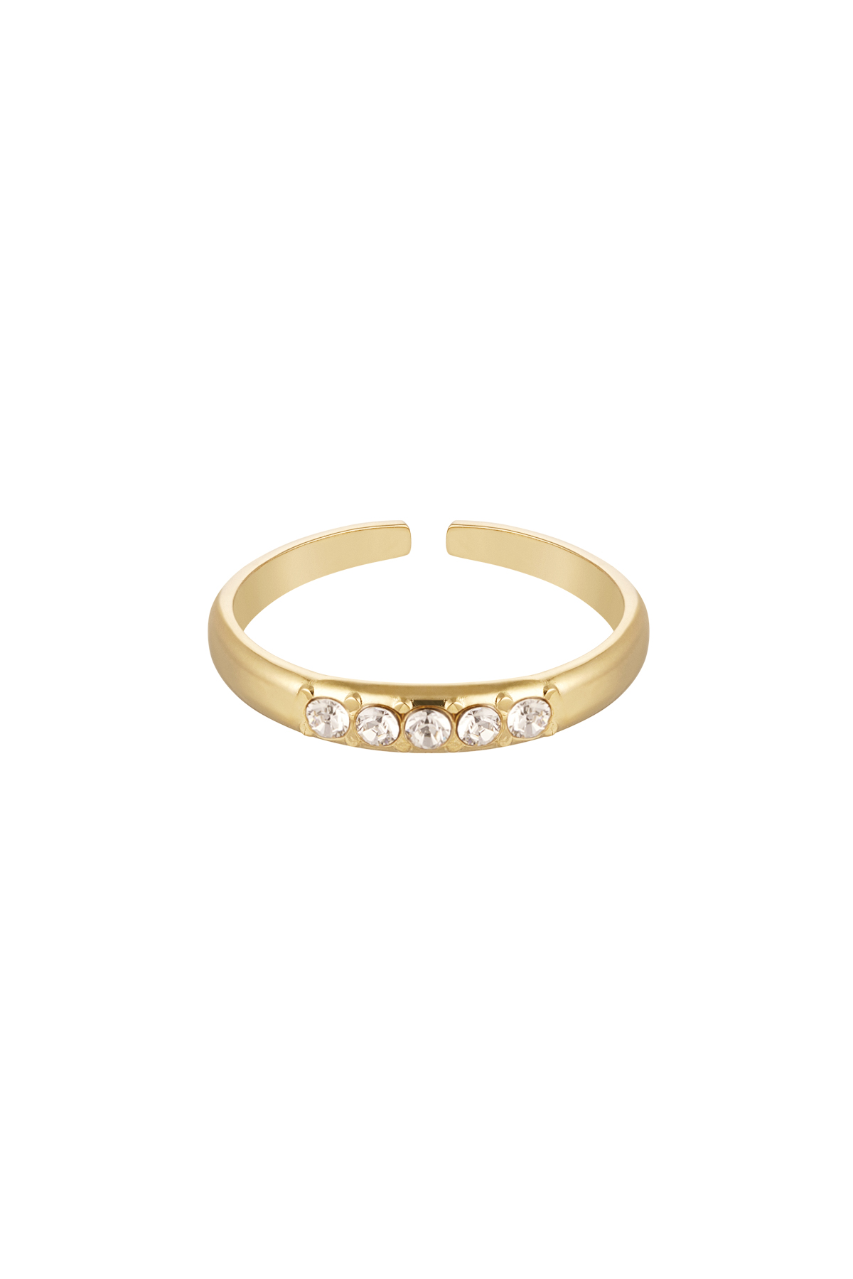 Ring with stones - gold Stainless Steel