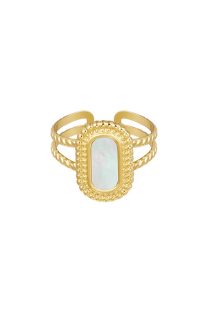 Ring with stone - gold Stainless Steel h5 