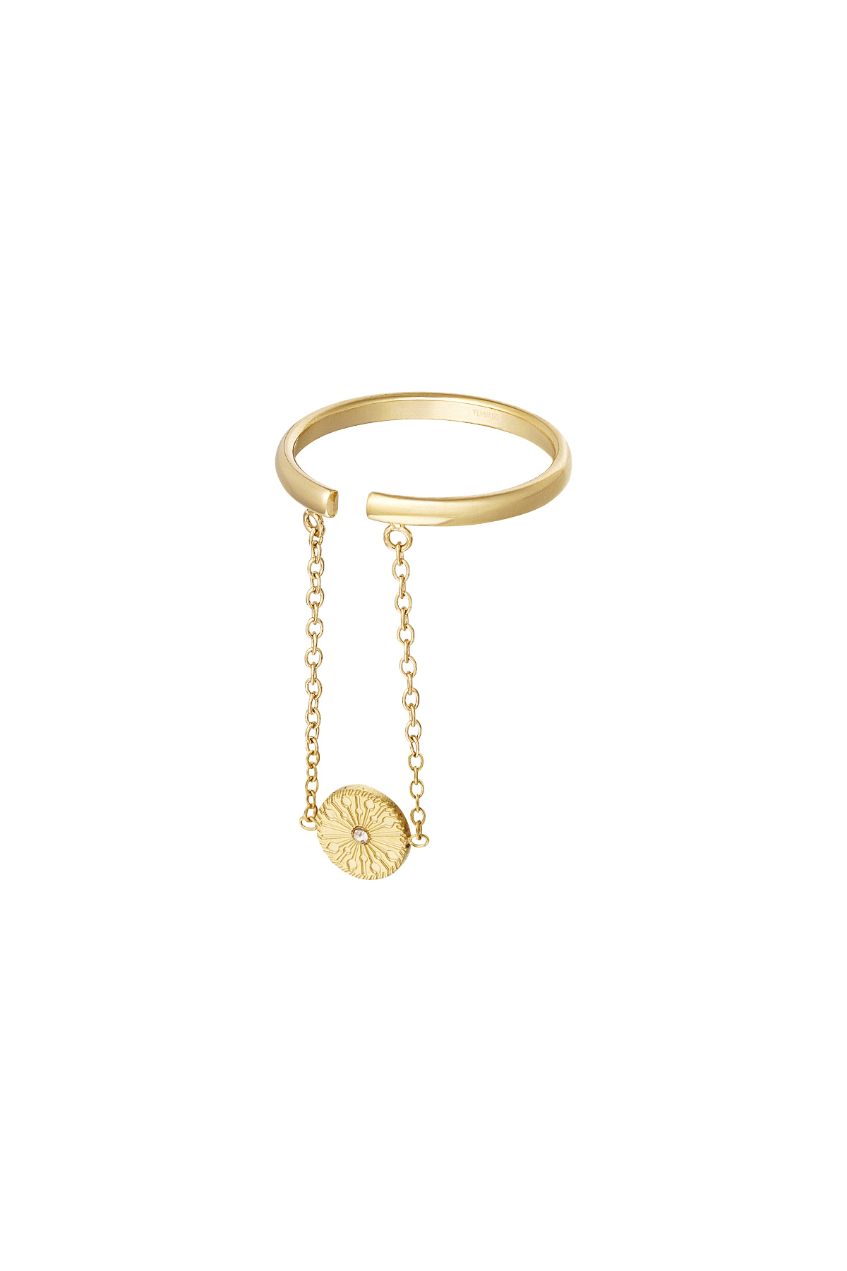 Ring circle with chain - gold