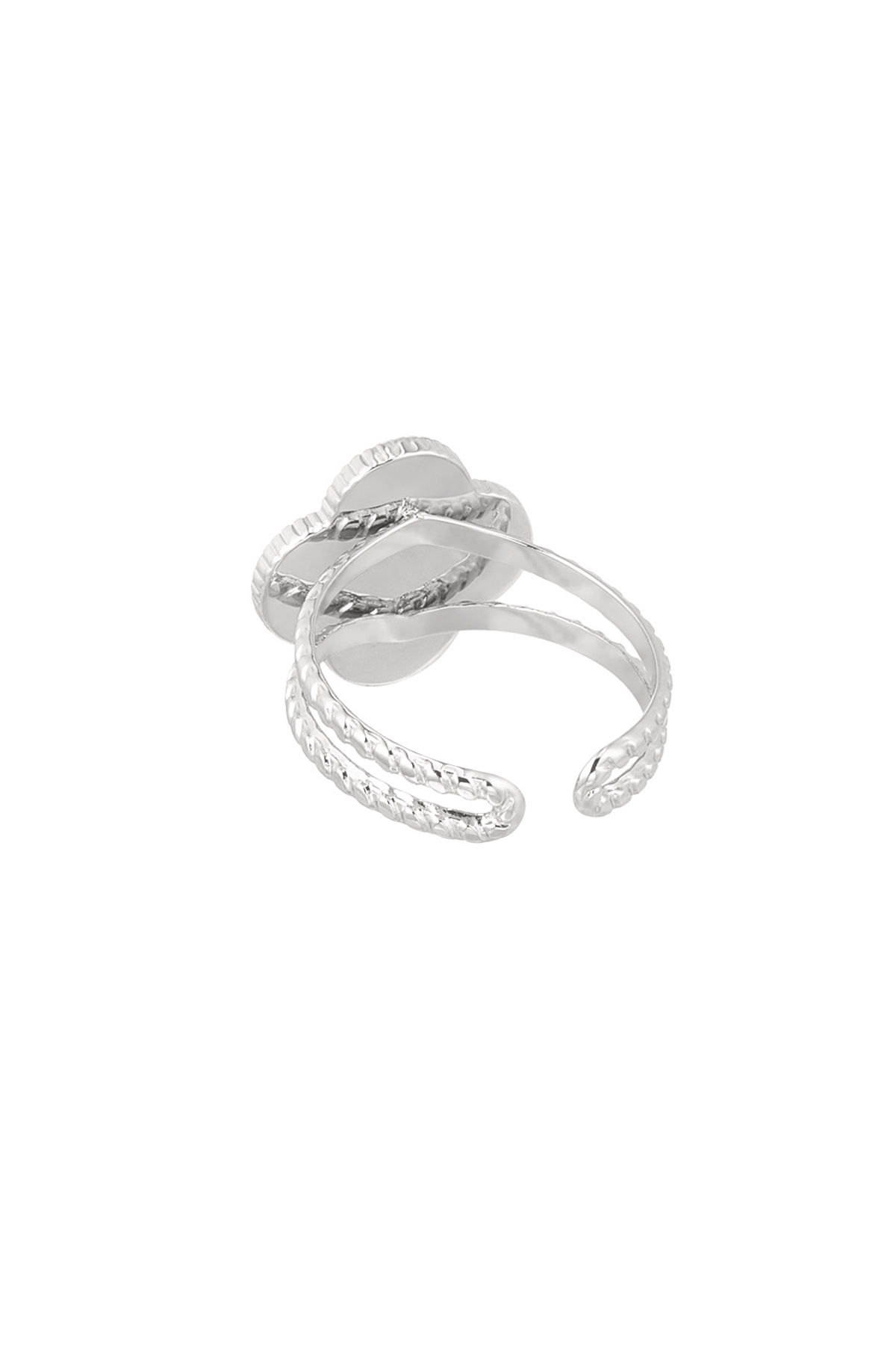 Ring clover white - silver h5 Picture3