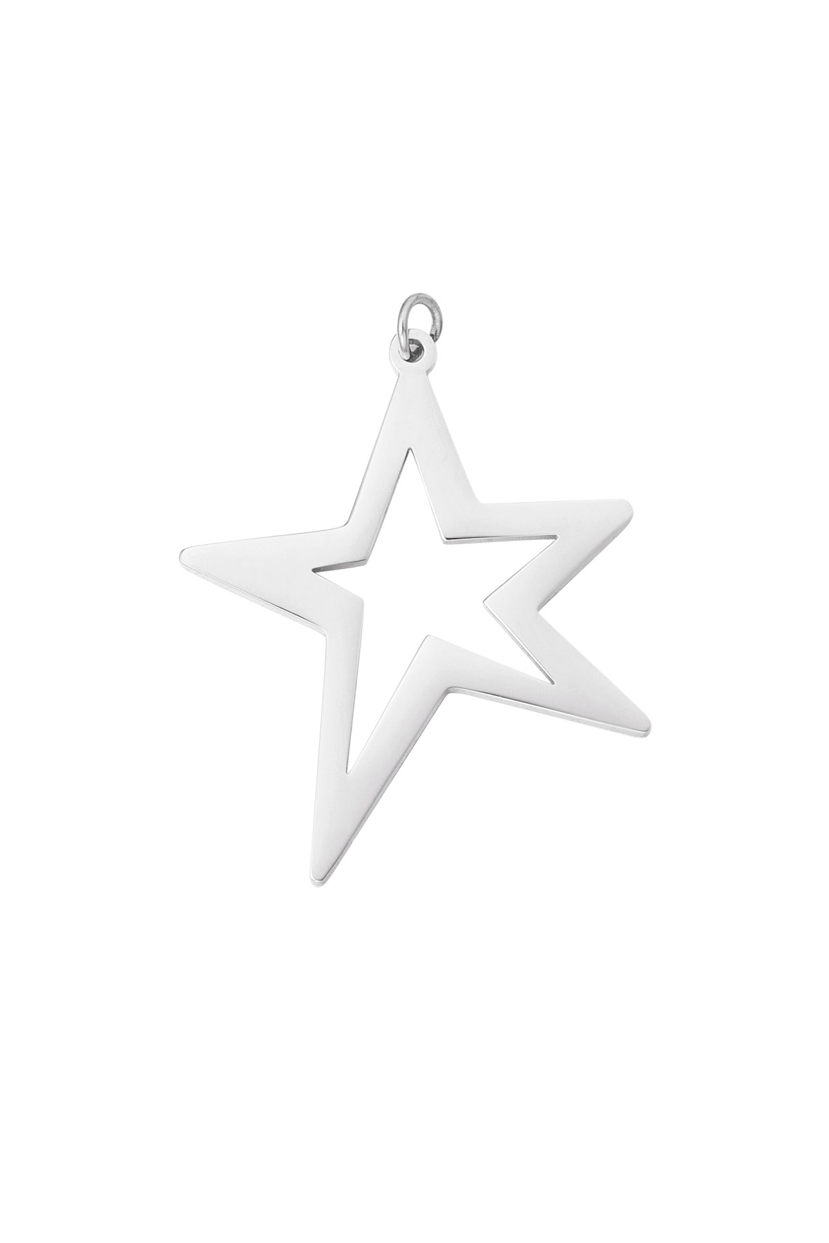 DIY charm open star - silver h5 