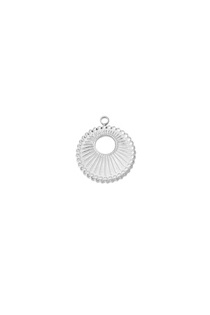 Charm round with pattern - silver h5 