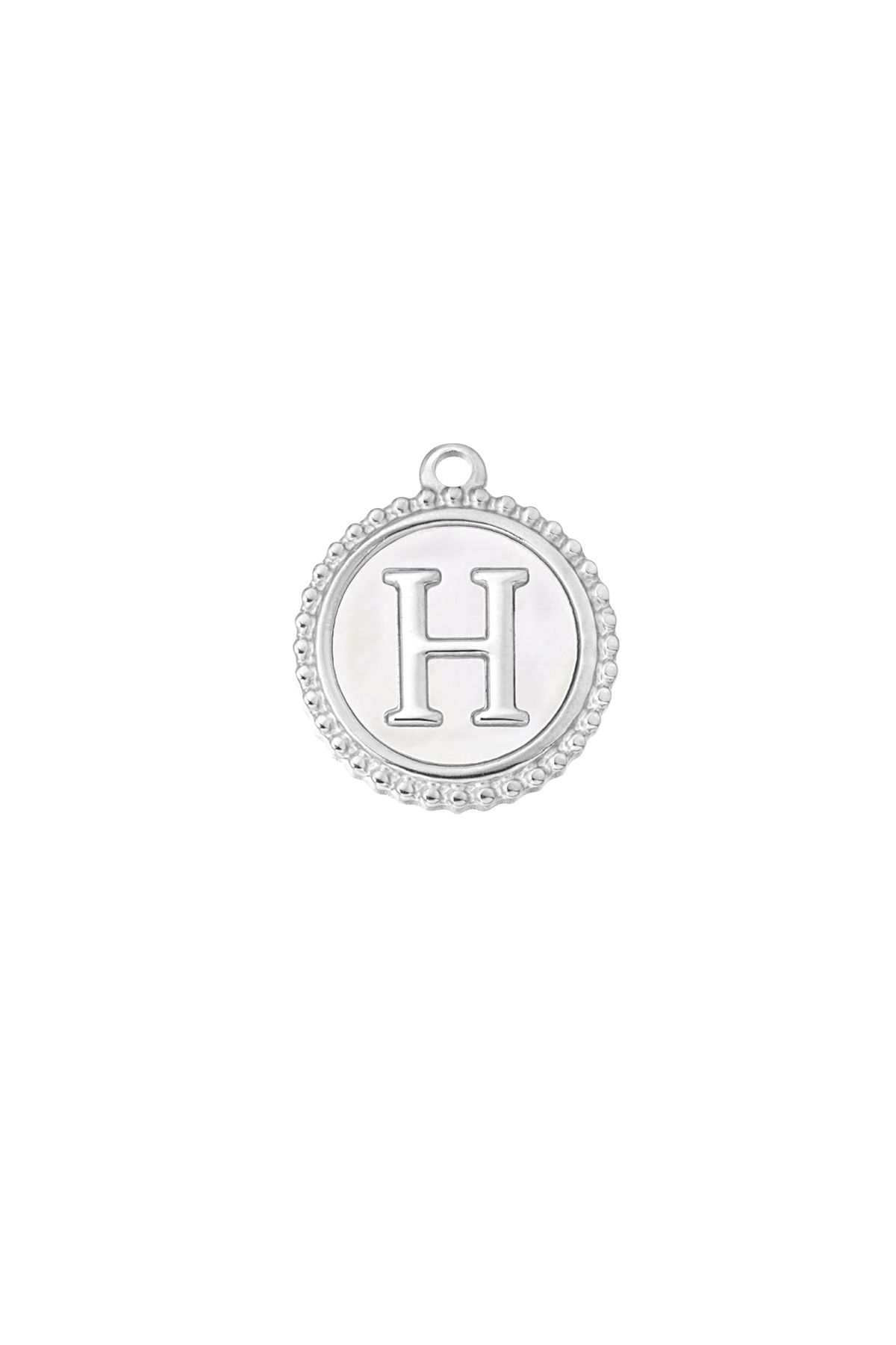 Charm elegante H - argento/bianco