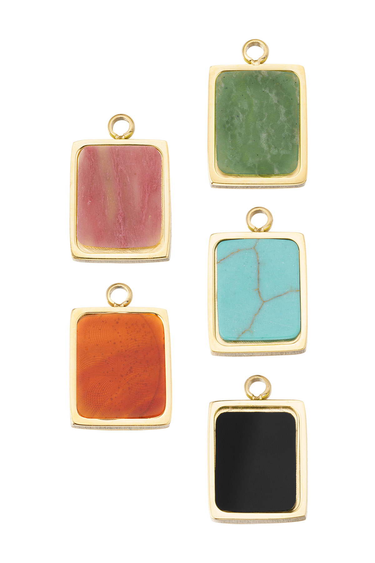 Charm Vintage Quadrat - Schwarz/Gold