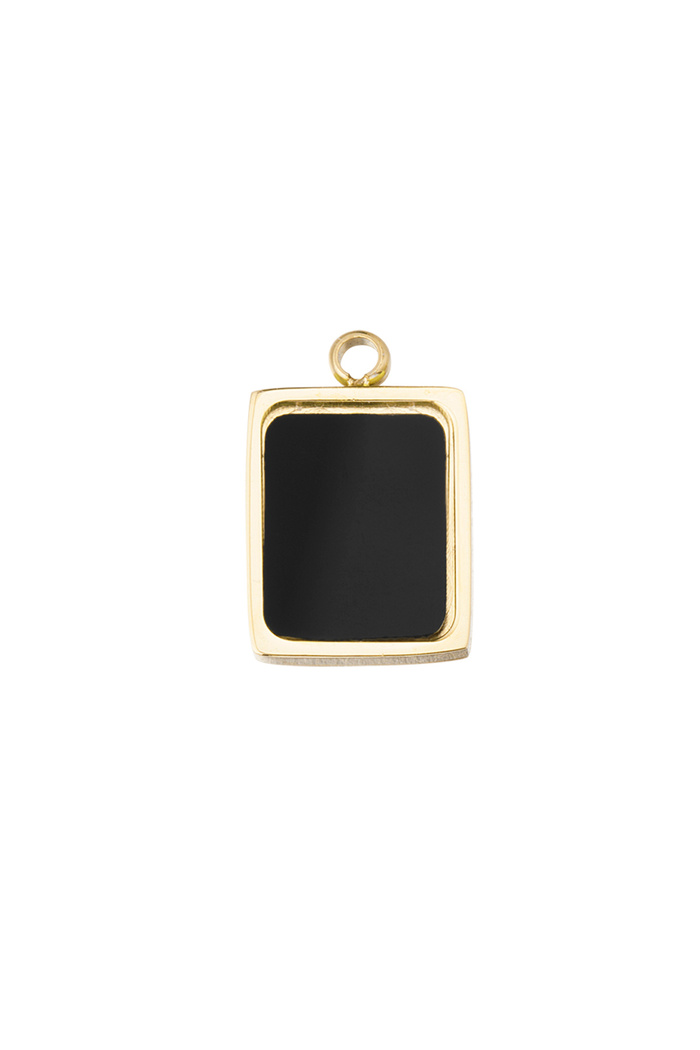 Charm carré vintage - noir/or 
