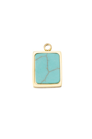Charm carré vintage - turquoise/or h5 