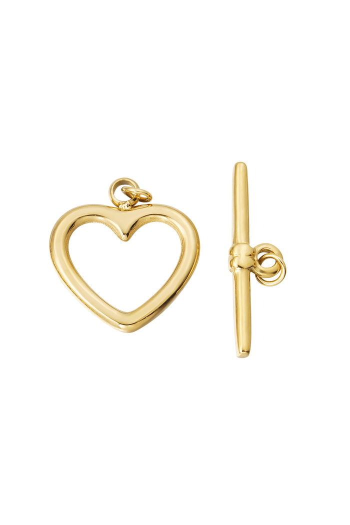 DIY end connection necklace and bracelet heart - gold 