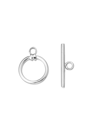 DIY end connection necklace and bracelet circle dot - silver h5 
