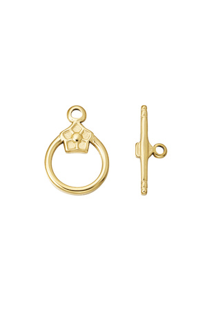 DIY Endverbindung Halskette und Armband Kreis mit Blume – Gold h5 