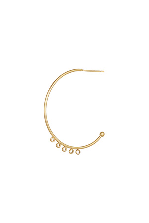 Ear stud part 5 eyelets - gold Stainless Steel h5 