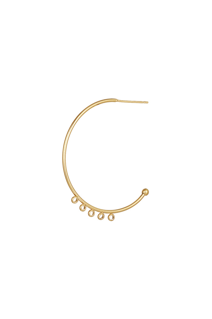 Ear stud part 5 eyelets - gold Stainless Steel 