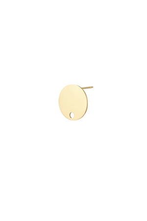 Ear stud part round - gold Stainless Steel h5 