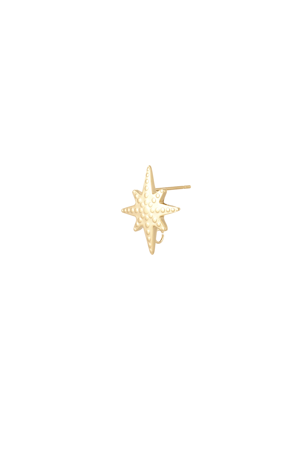 Ear stud part star - gold Stainless Steel