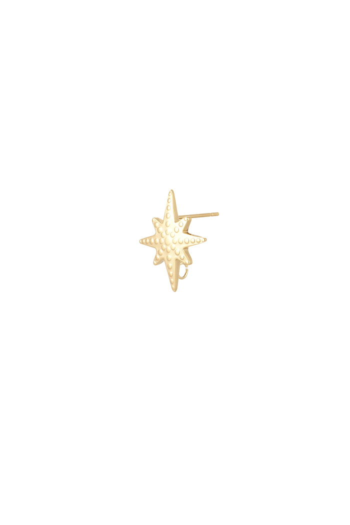 Ear stud part star - gold Stainless Steel 