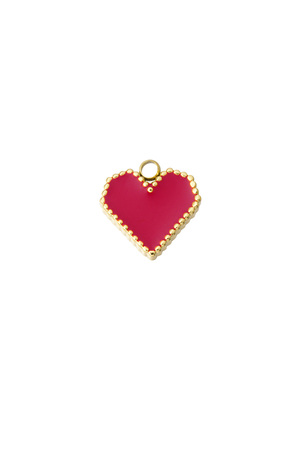 DIY charm heart outlined - red gold h5 