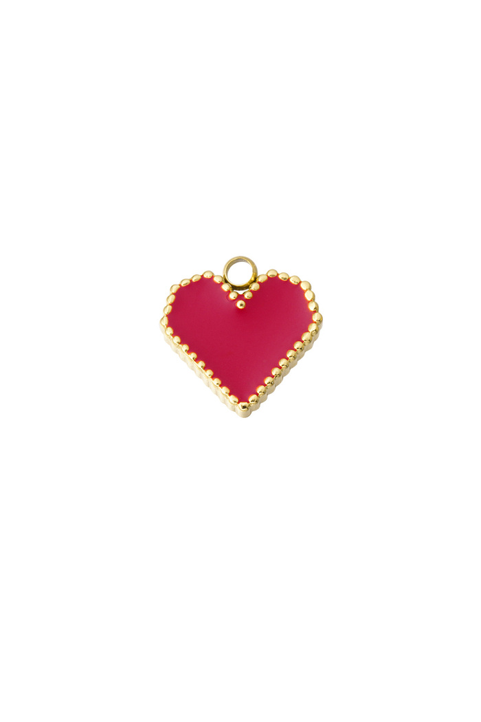 DIY charm heart outlined - red gold 