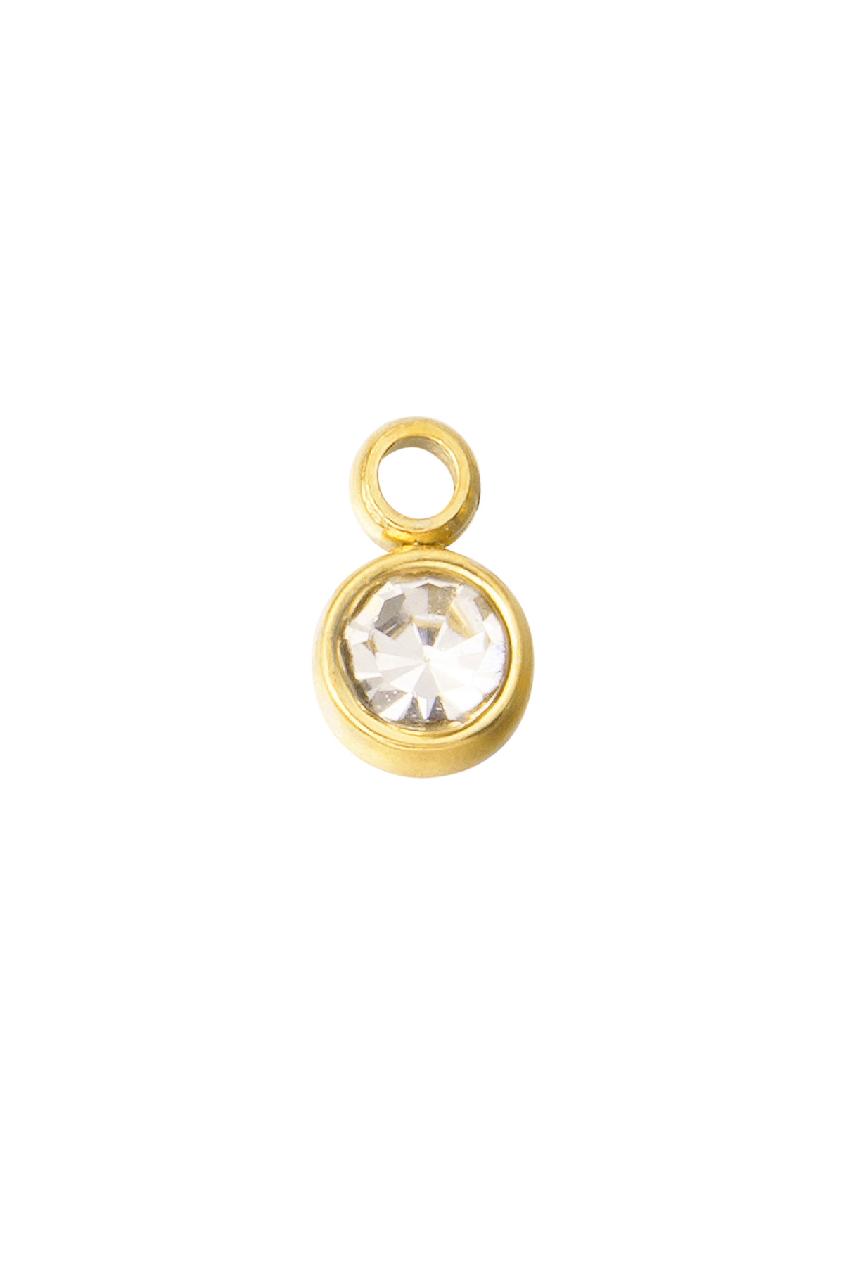 DIY charm with stone - silver color gold