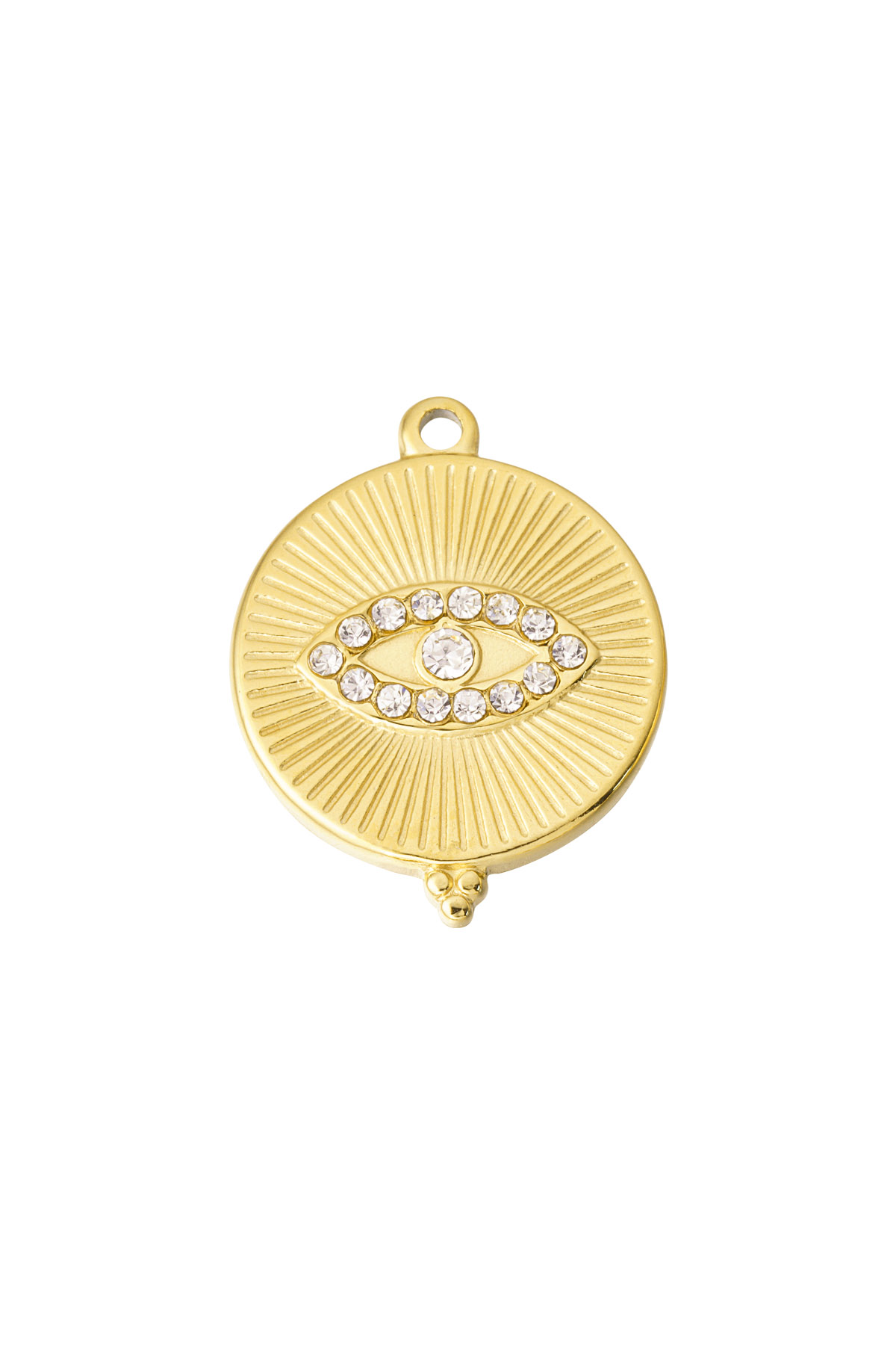 DIY Charm Auge mit Stein - Gold