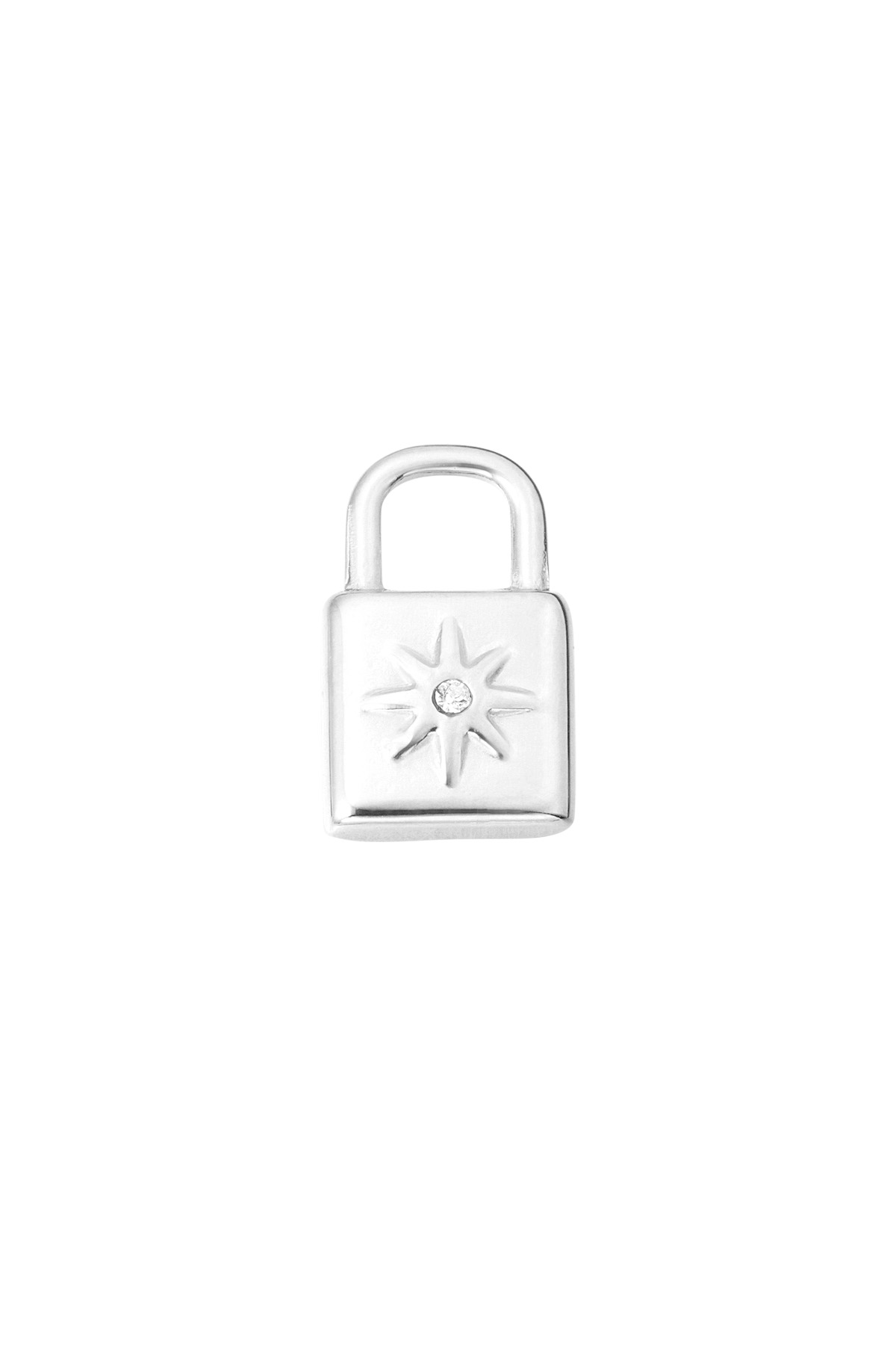 DIY Charm-Schloss mit Stein – Silber