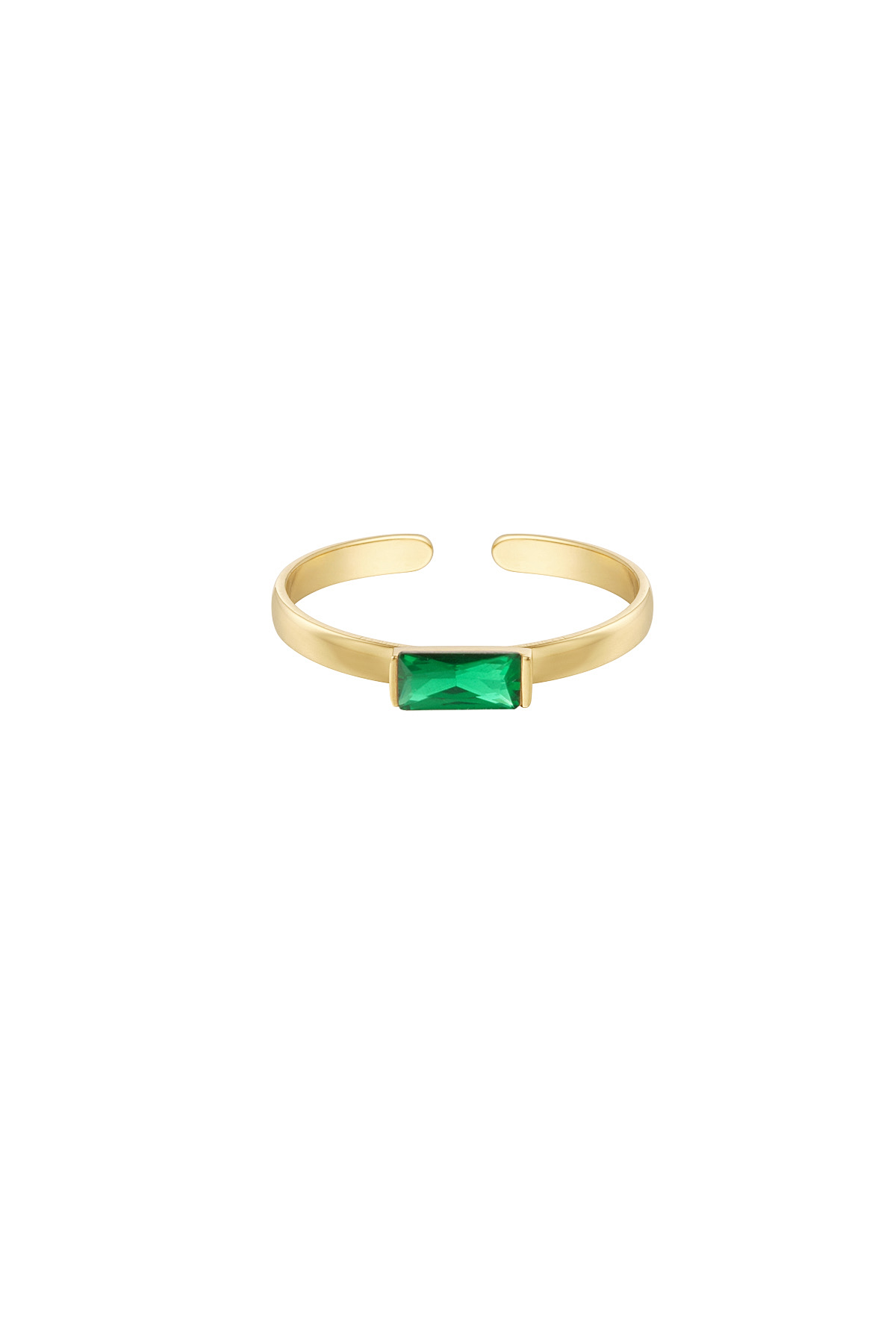 Ring thin with stone - green