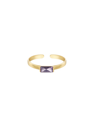 Ring thin with stone - purple h5 