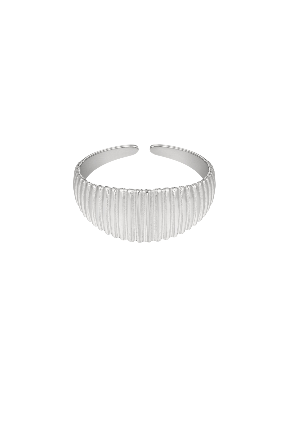 Ring with stripes print - Silver Color color