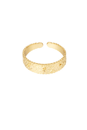 Ring met sierljke print - goud h5 