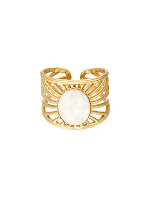 Ring mandela with stone - gold/white h5 