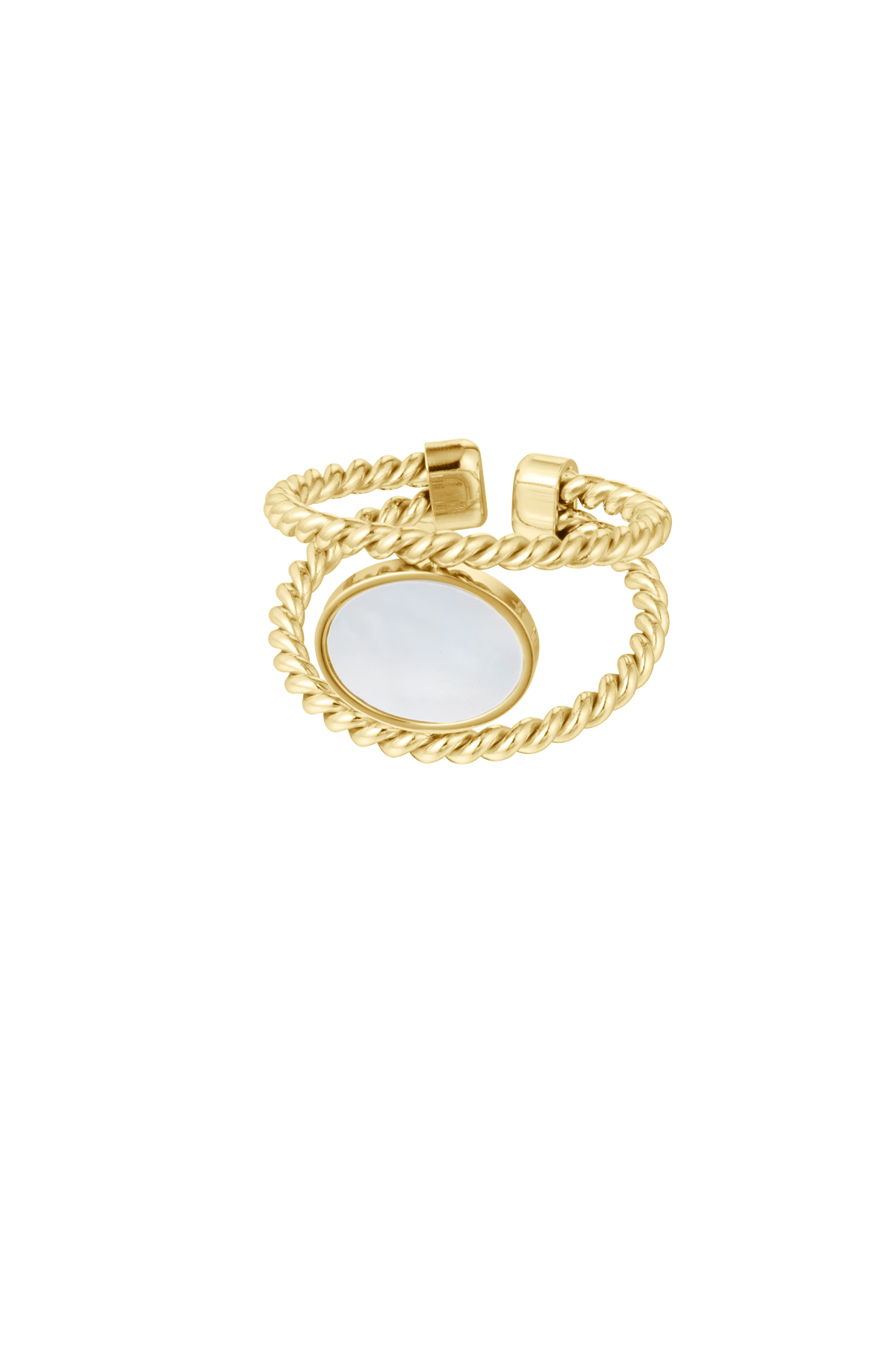 Ring twisted with seashell - gold h5 