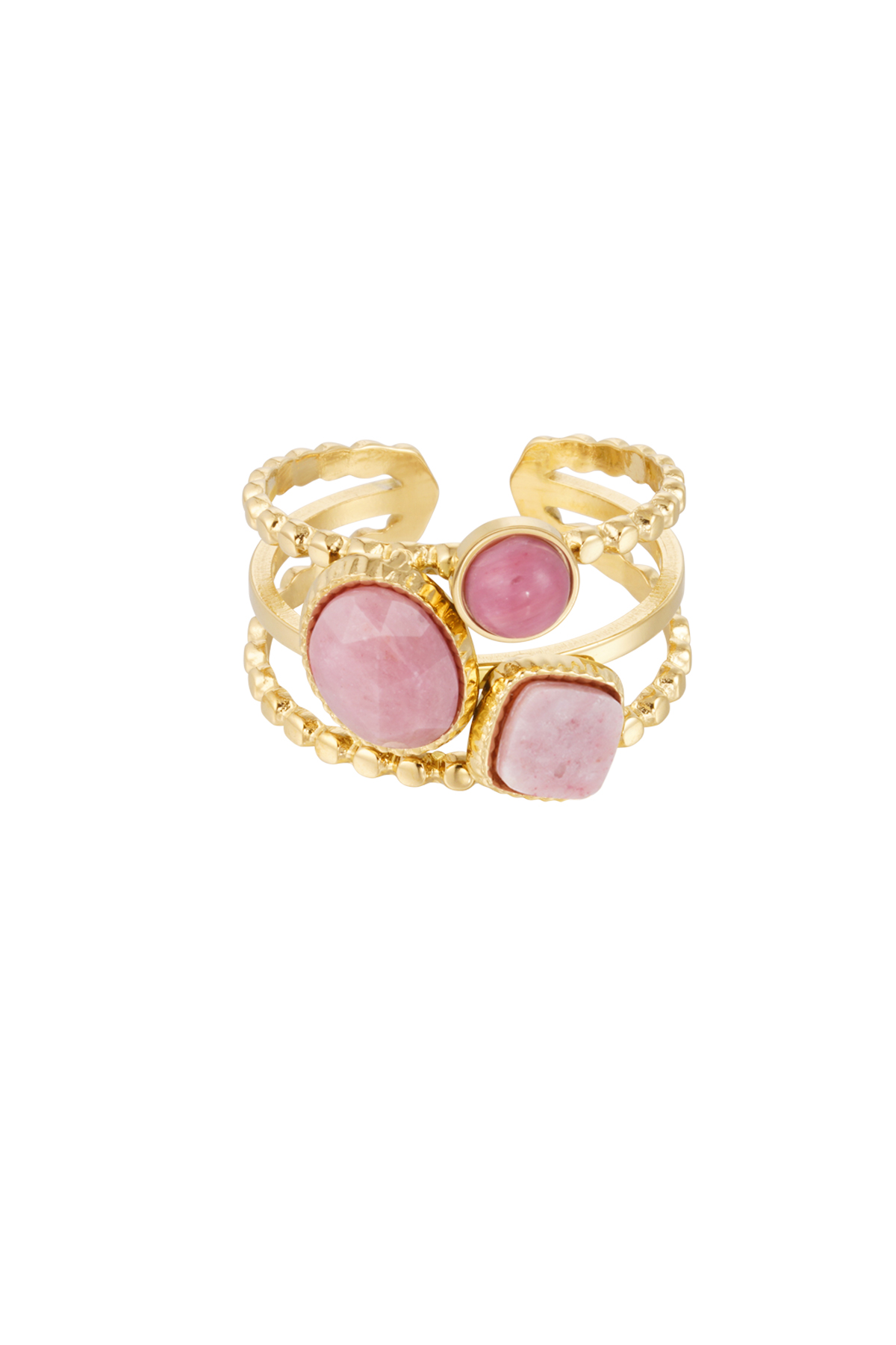 Ringsteine Party - Gold/Rosa