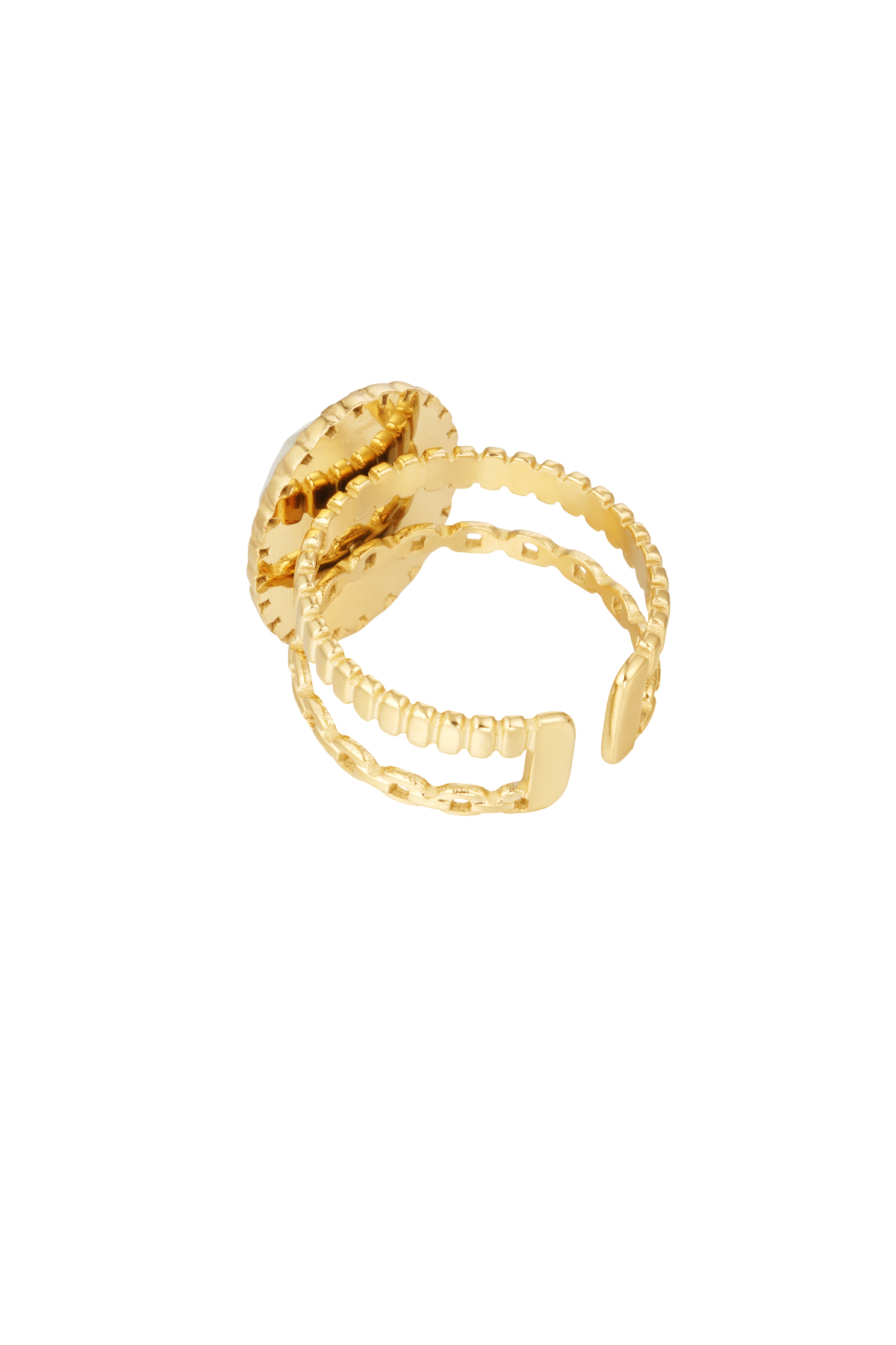 Ring double layer with stone - beige h5 Picture2