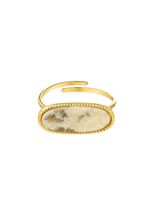 Ring with elongated stone - beige h5 