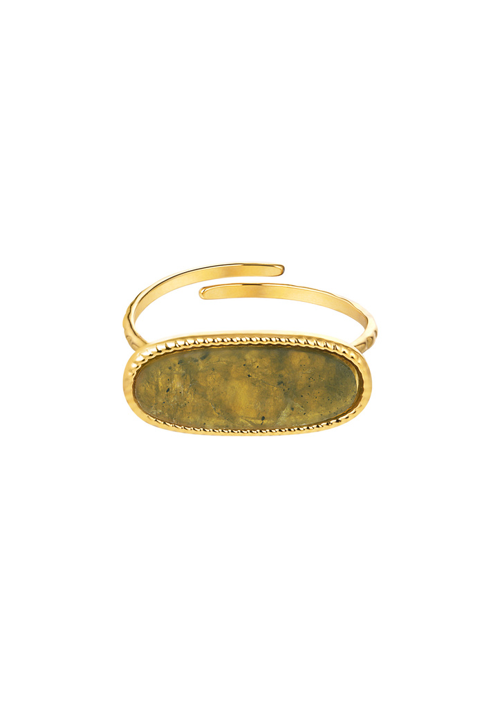Ring with elongated stone - brown 