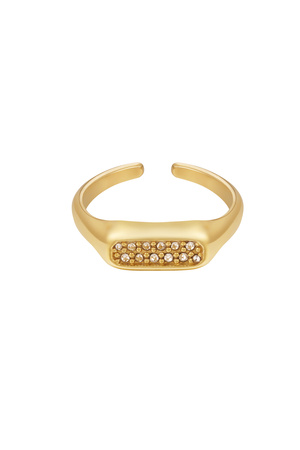 Ring elongated with stones - gold h5 