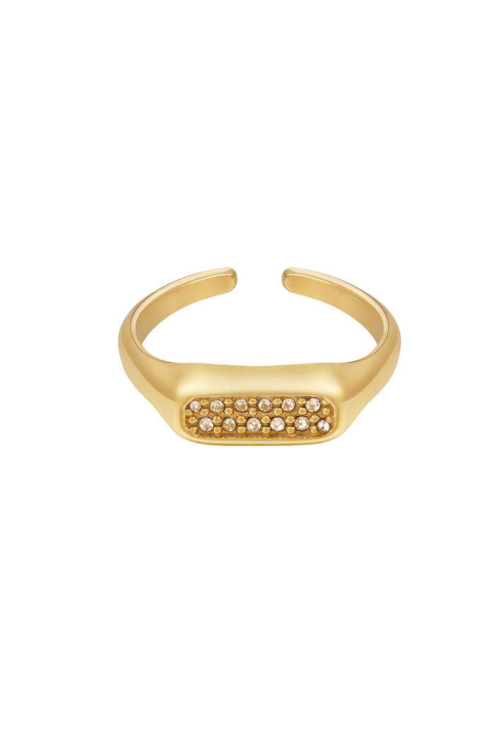 Ring elongated with stones - gold 