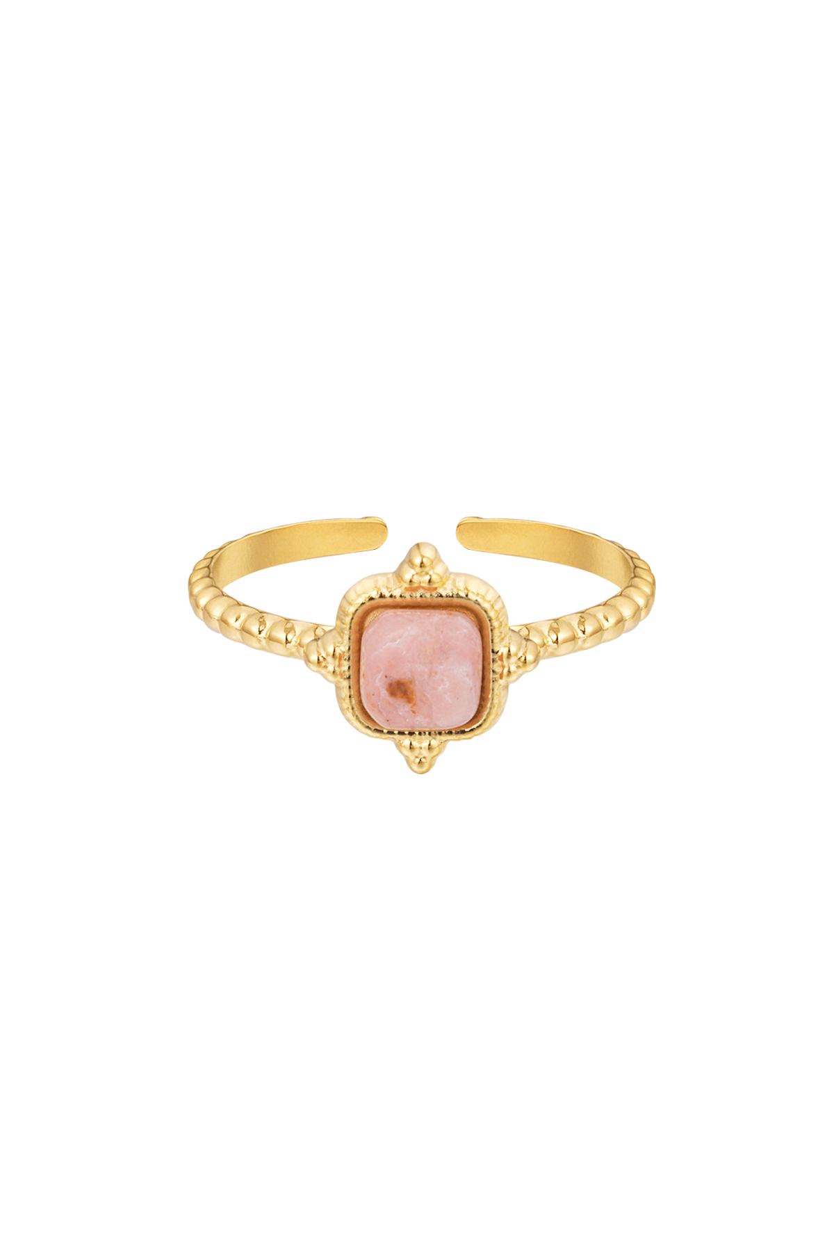 Anillo cuadrado vintage - rosa