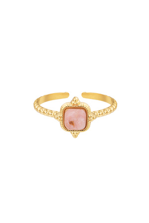 Ring vintage square - pink h5 