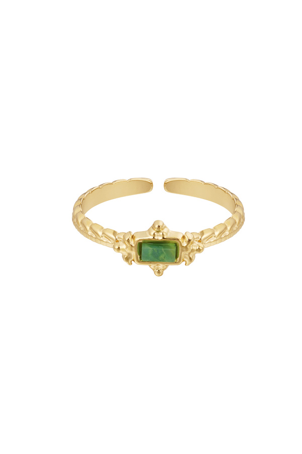 Ring vintage rechthoek - groen