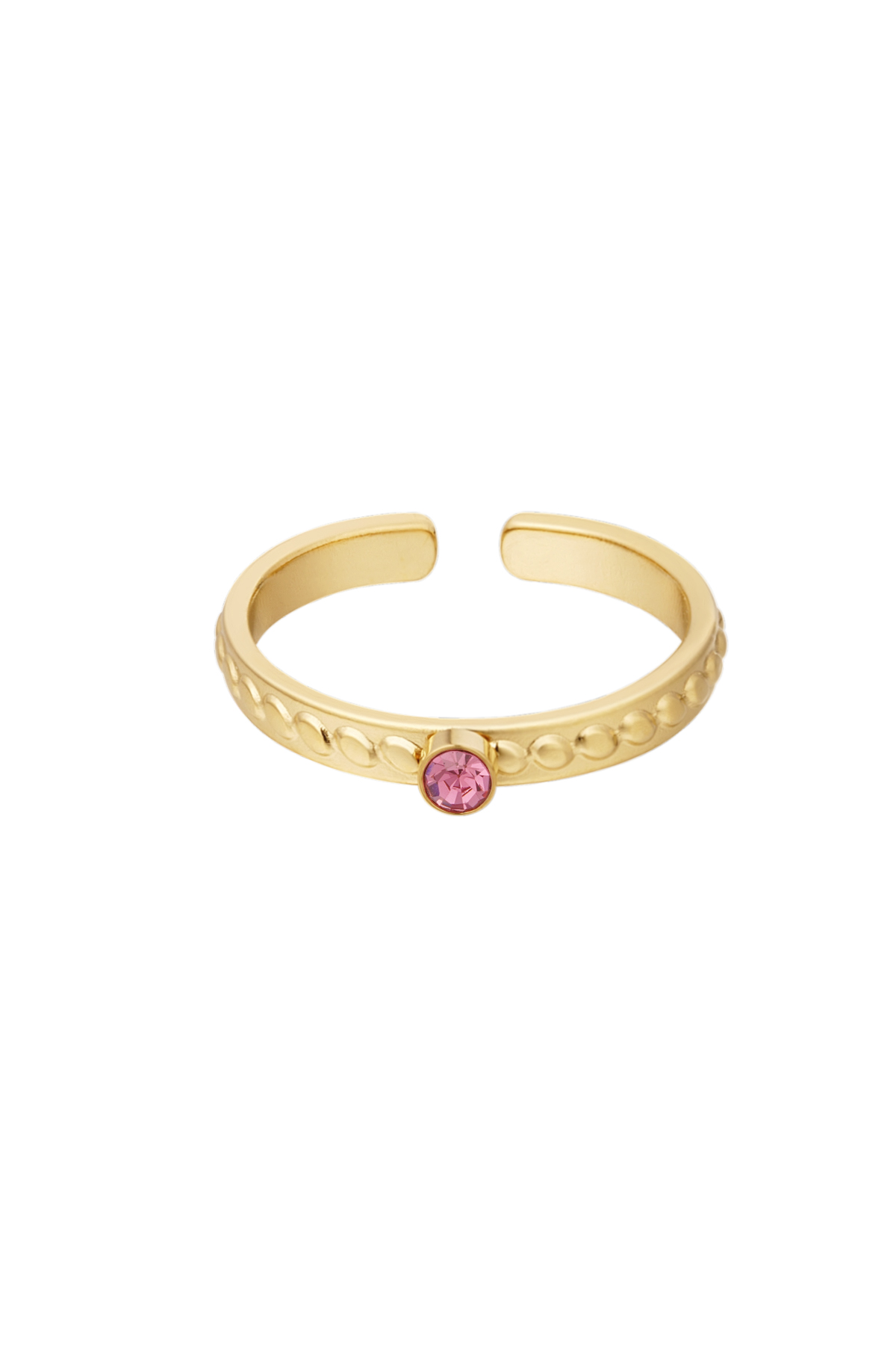 Anello pietra base - rosa h5 